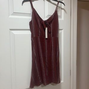Sanctuary linen/rayon burgundy striped dress